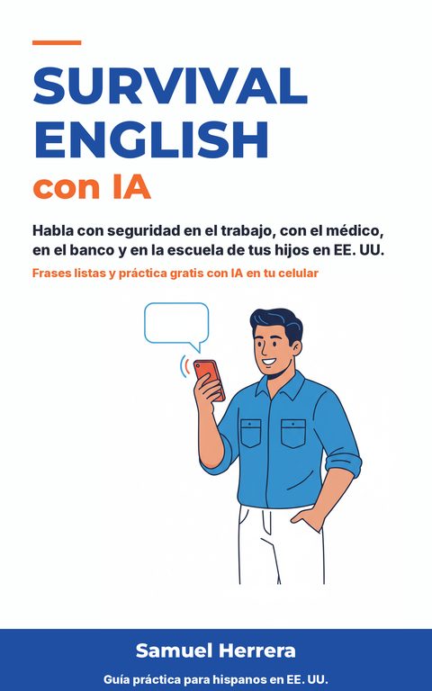 Portada del ebook Survival English con IA, de Samuel Herrera
